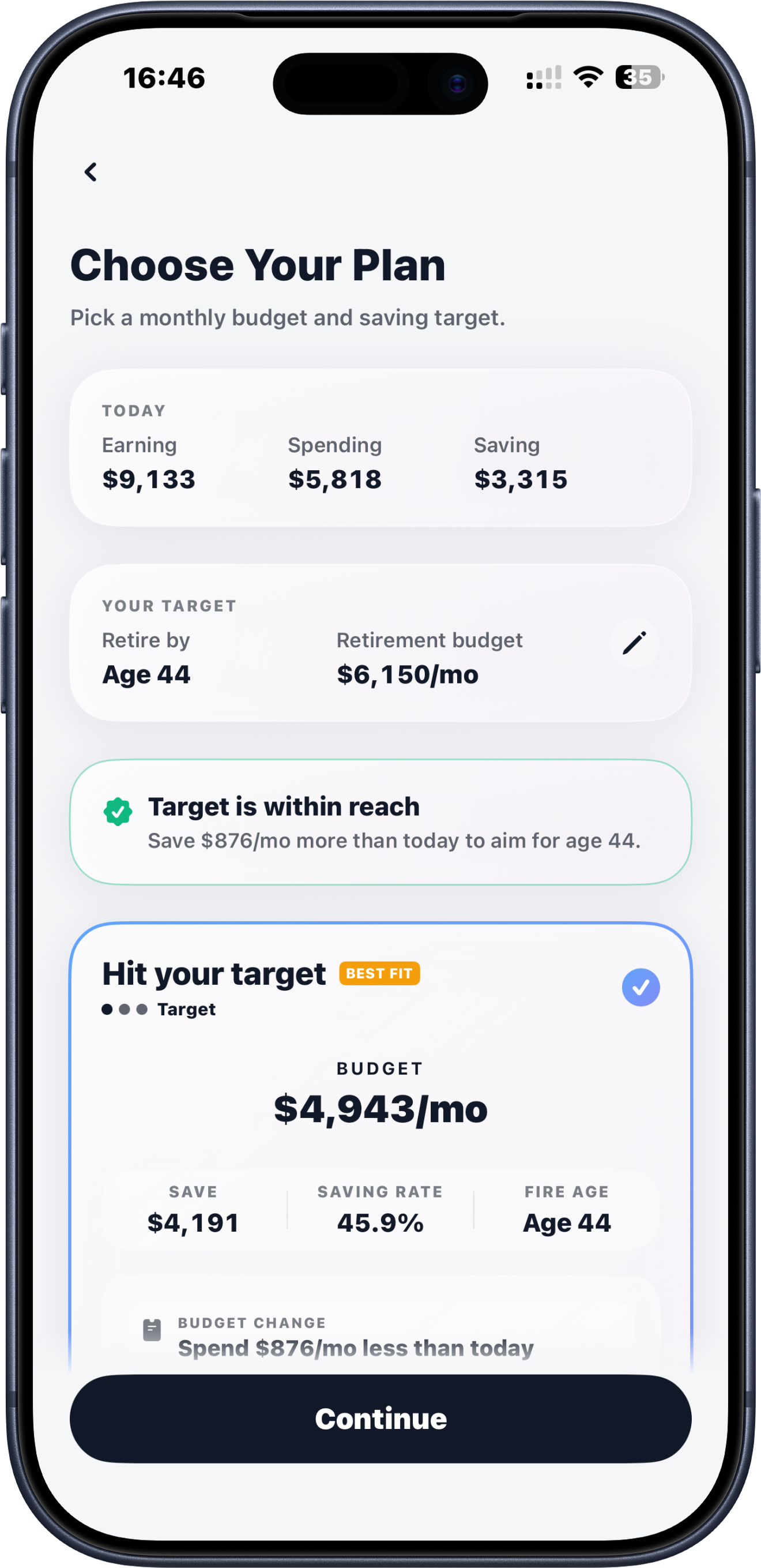 Apogee monthly plan screen